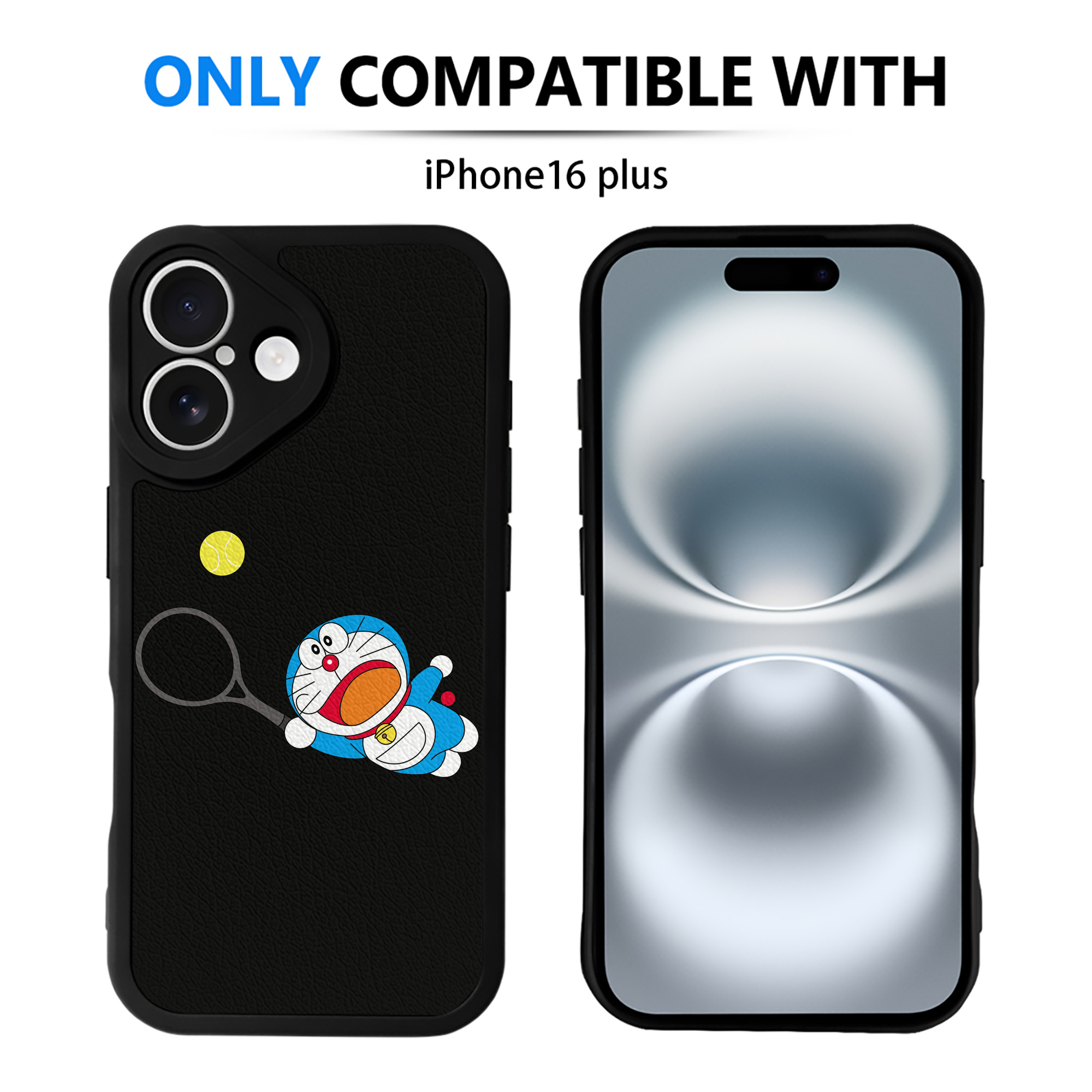 （画像用） ドラえもん Doraemon 【iPhone 16シリーズ対応】シリコンスマホケース（レザー調） 材質：シリコン